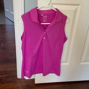 Women’s Adidas CLIMAcool golf shirt, size M, pink/purple
